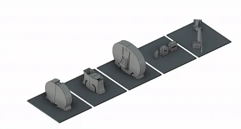 Rendered print plates for the three-piece chamber version