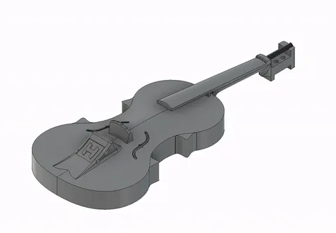 Render of the neck locked onto the violin body