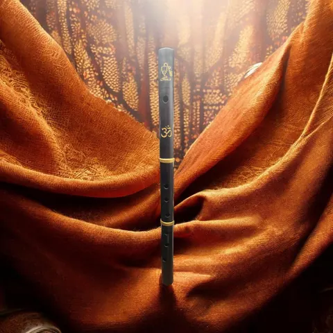 The bansuri against draped fabric