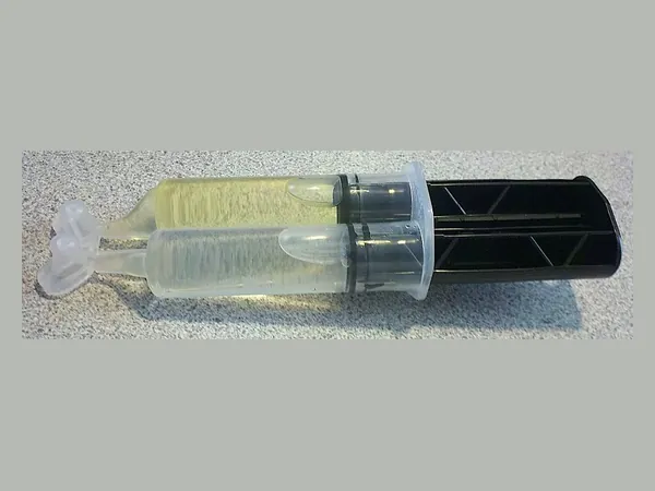 A two-part epoxy syringe